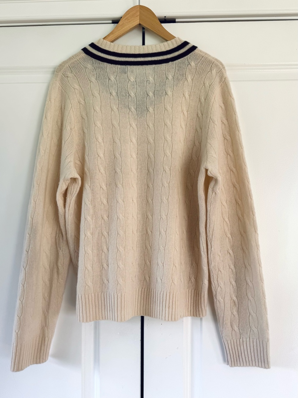 Ralph Lauren Polo Sweater merino wool cricket v neck vtg old money cable knit - Picture 3 of 12
